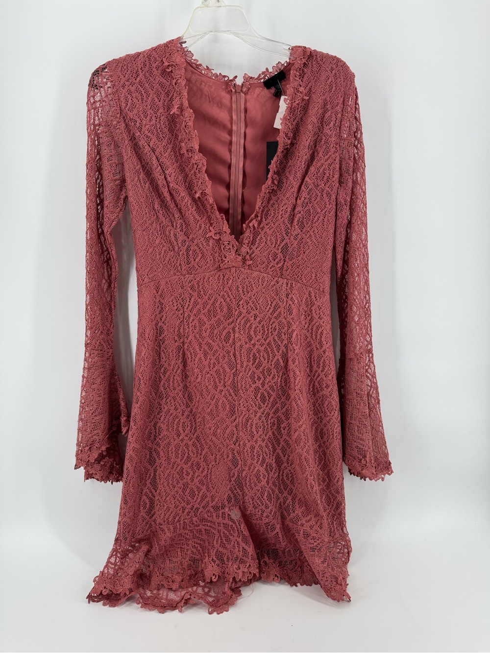 ⚙️ 3For$30 ⚙️ NBD Long-Sleeve Lace V-Neck Dress - Dusty Rose
